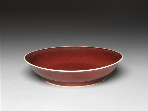 寶石紅釉盤