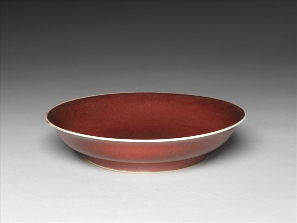 寶石紅釉盤