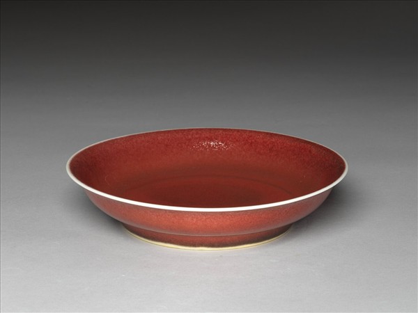 寶石紅釉盤
