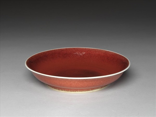 寶石紅釉盤