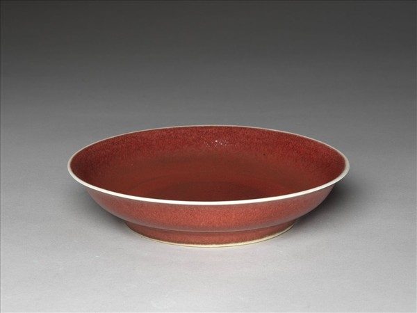 寶石紅釉盤