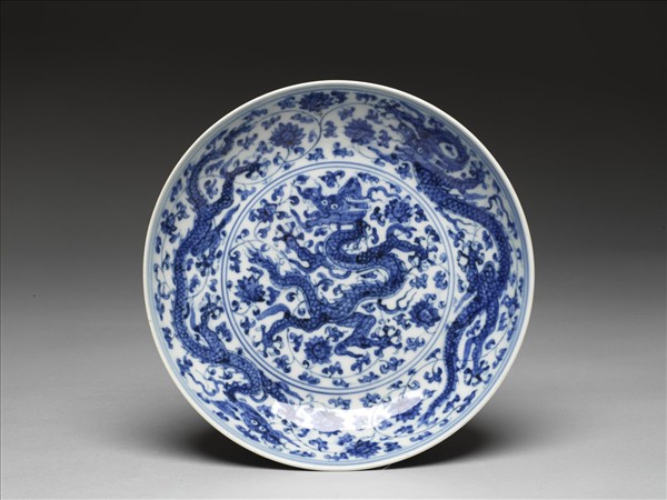 青花五龍盤