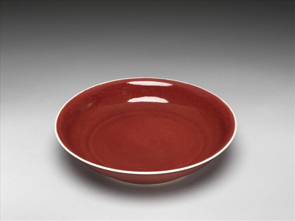 寶石紅釉盤