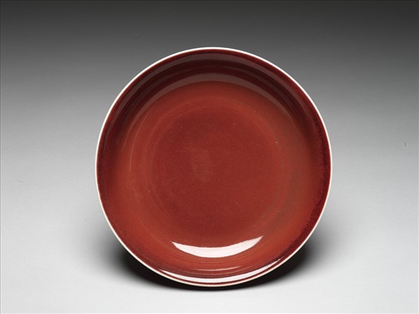 寶石紅釉盤