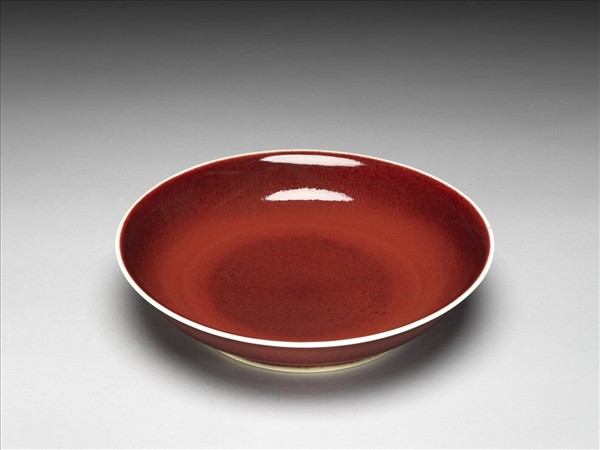 寶石紅釉盤