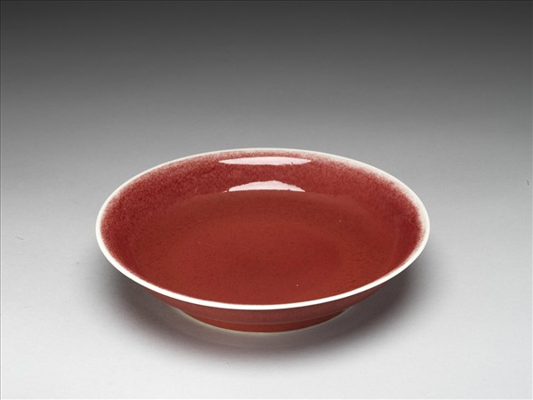 寶石紅釉盤
