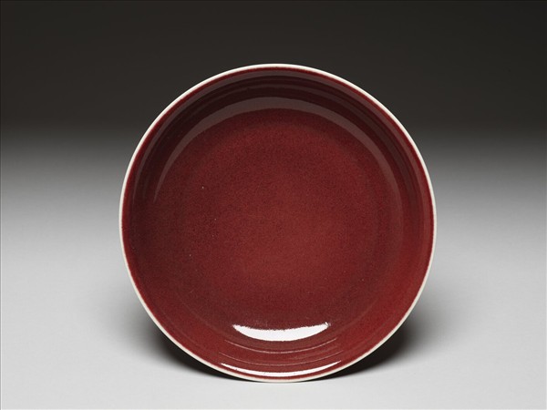 寶石紅釉盤