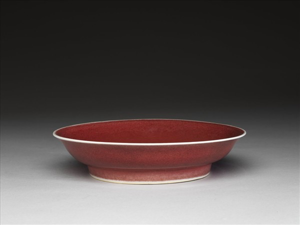 寶石紅釉盤