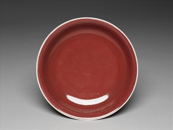 寶石紅釉盤
