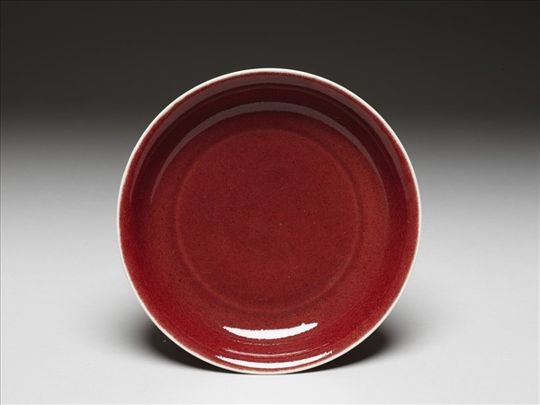 寶石紅釉盤