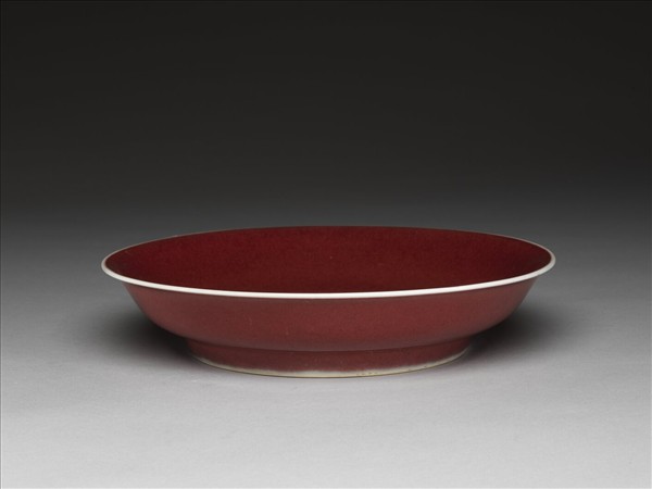 寶石紅釉盤