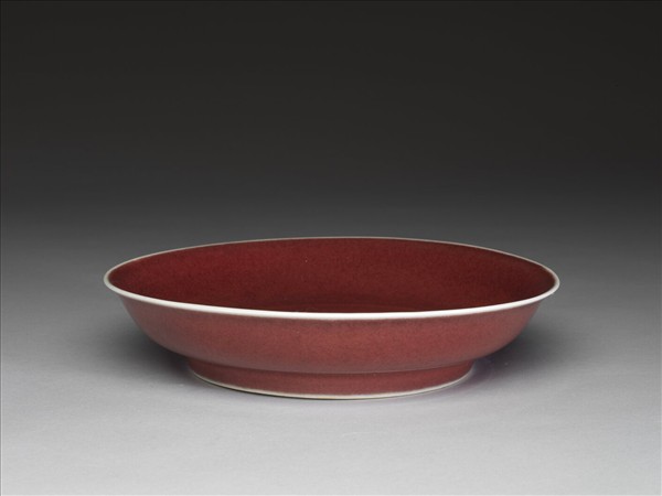 寶石紅釉盤