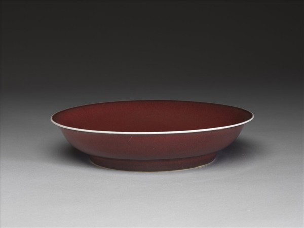 寶石紅釉盤