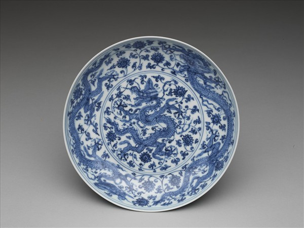 青花五龍盤