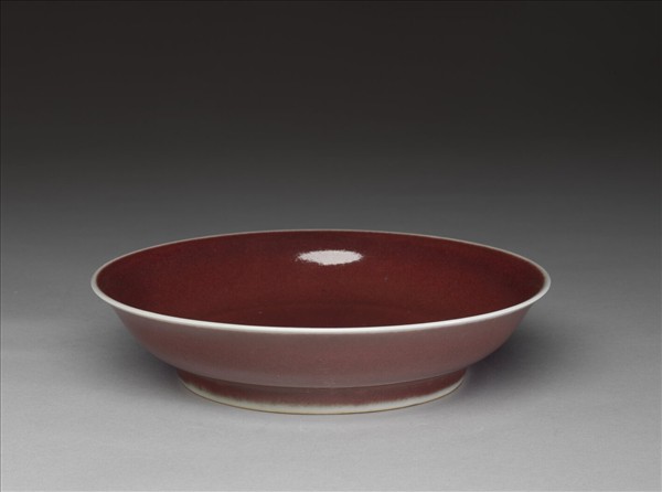 寶石紅釉盤