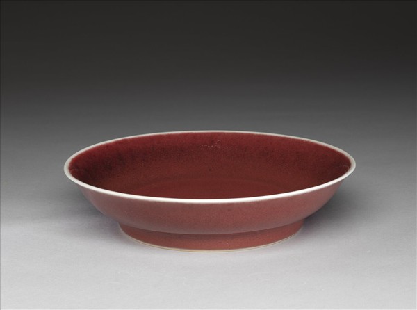 寶石紅釉盤