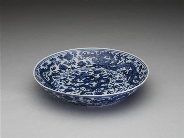 青花五龍盤
