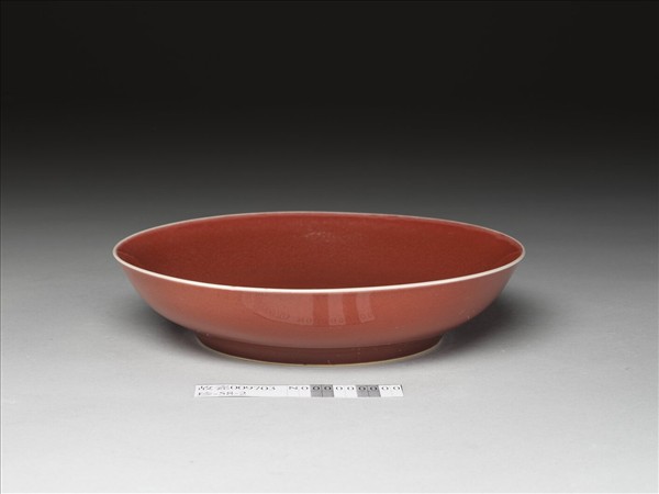 霽紅釉盤