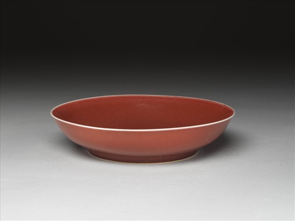 霽紅釉盤