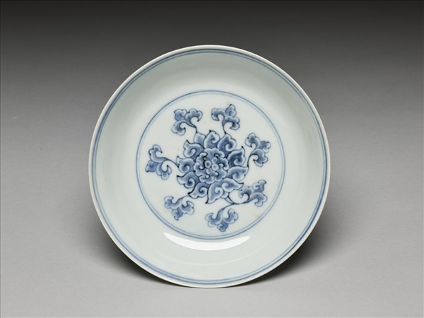 青花釉裡紅四魚紋碟