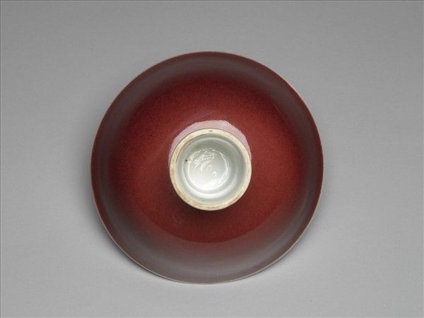 霽紅釉高足碗