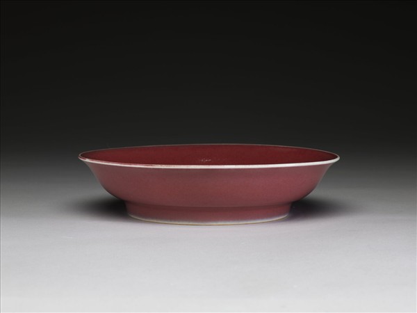 霽紅釉盤