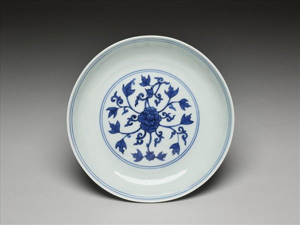 青花芙蓉盤