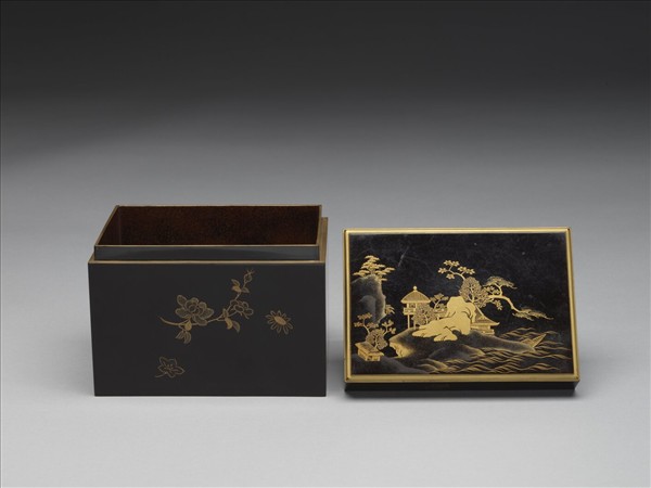 清 山水蒔繪小方盒 兩件