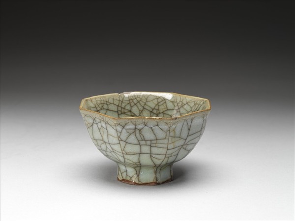 哥窯 青瓷八方杯