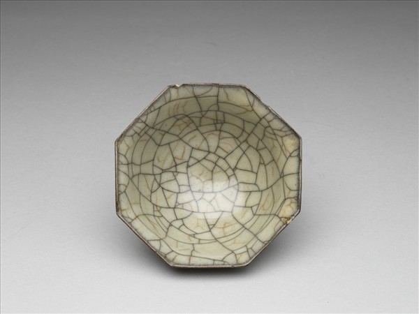 哥窯 青瓷八方杯