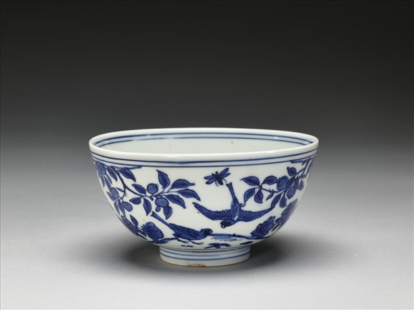 青花花鳥碗