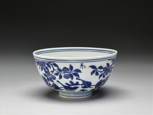 青花花鳥碗