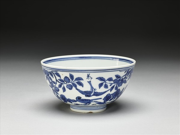 青花花鳥碗