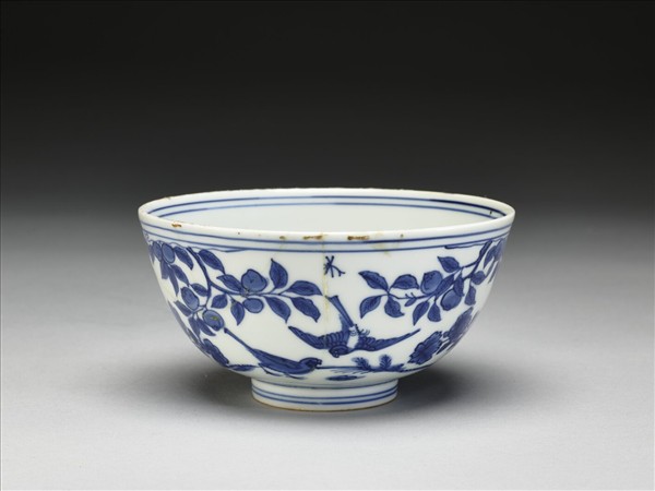 青花花鳥碗