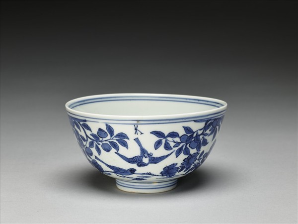青花花鳥碗