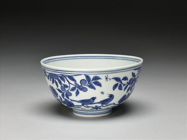 青花花鳥碗