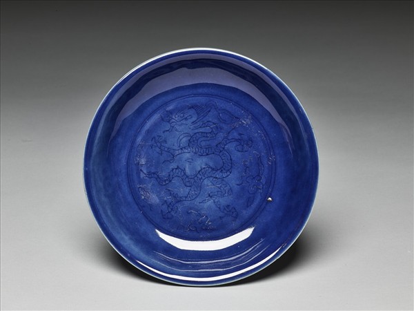 霽青龍紋盤