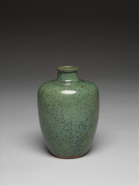 綠釉鐵斑瓶