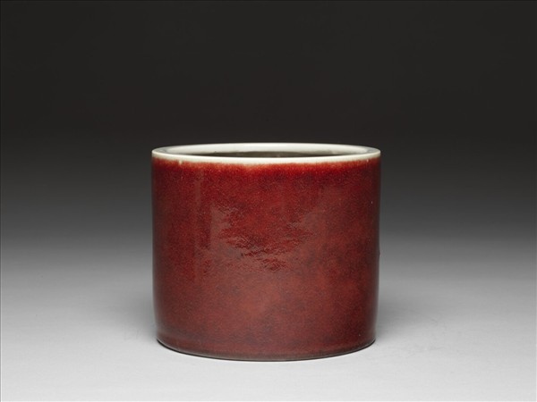 寶石紅釉筆筒