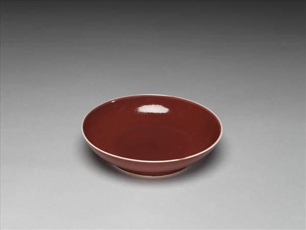 霽紅釉盤