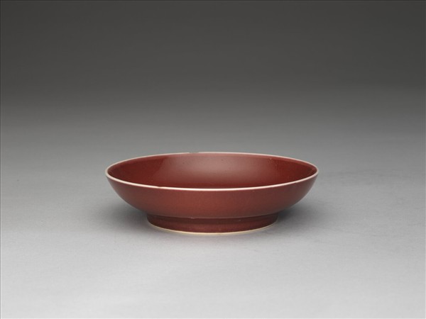 霽紅釉盤