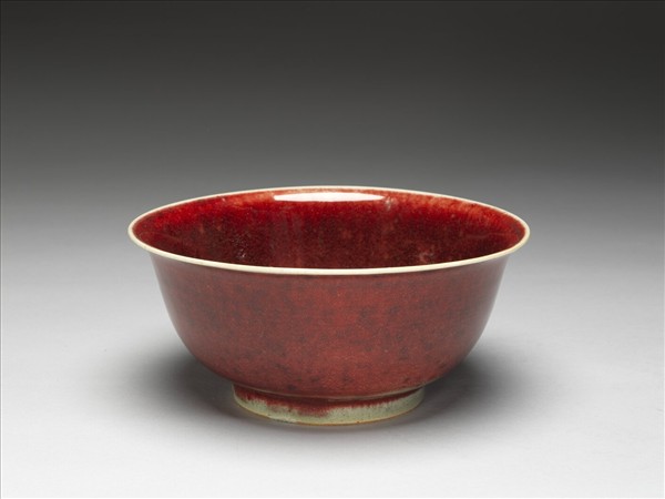 寶石紅釉碗