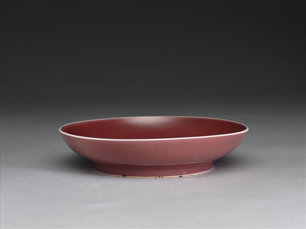 霽紅釉盤