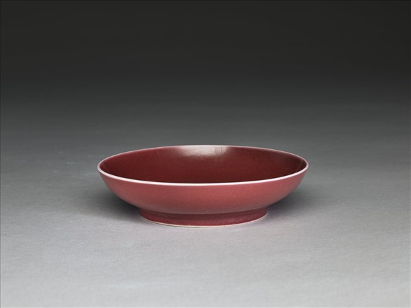 霽紅釉盤