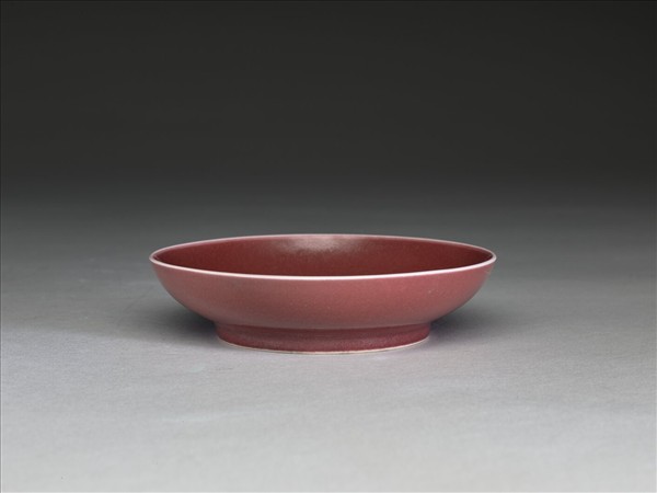 霽紅釉盤
