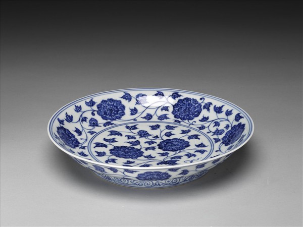 青花芙蓉紋盤