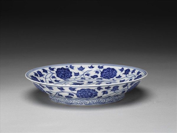 青花芙蓉紋盤