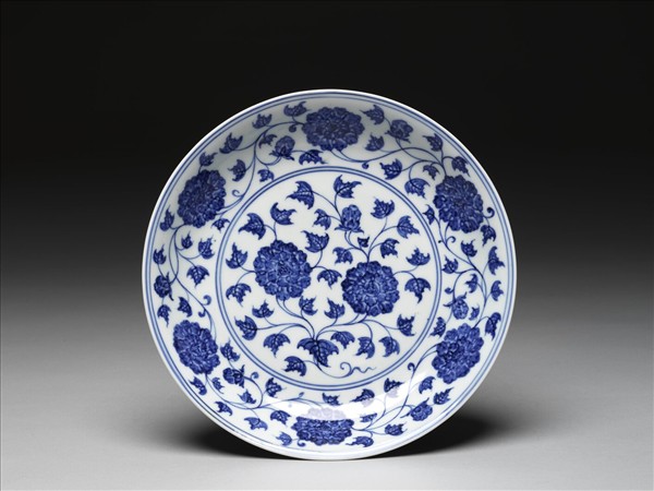 青花芙蓉紋盤