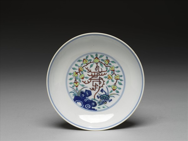 鬥彩福壽紋碟