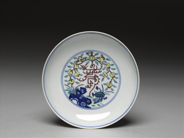 鬥彩福壽紋碟